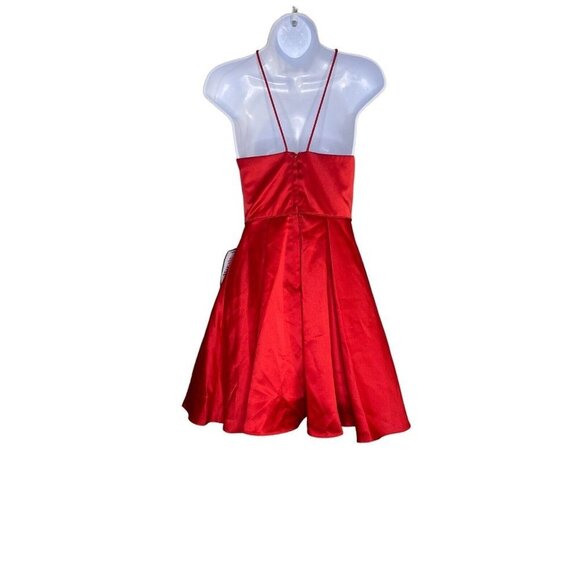 Blondie Nites by Stacy Sklar Womens Dress Halter Neck Red Mini‎ Size Juniors 1 - Picture 5 of 6
